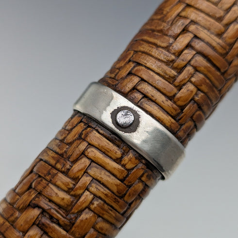 ヴィンテージ 紳士用 籐編み ウィッカーステッキ 杖 87cm